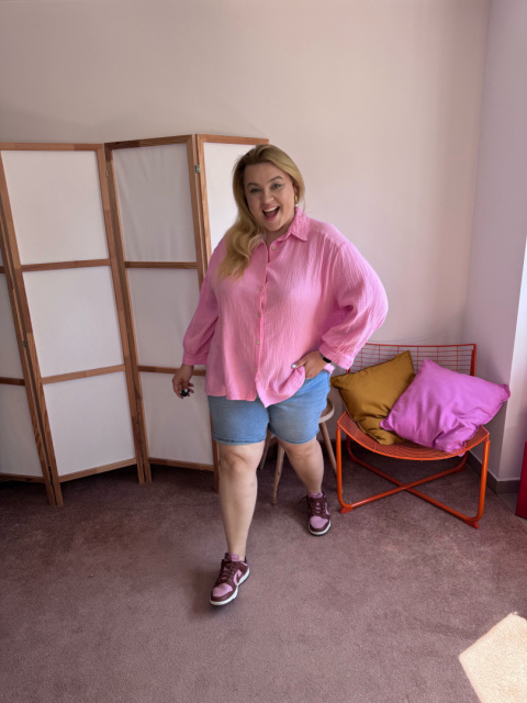 KOSZULA MUŚLINOWA ( CZEKOLDA I BABYPINK) KOSZULA MUŚLINOWA ( CZEKOLDA I BABYPINK)