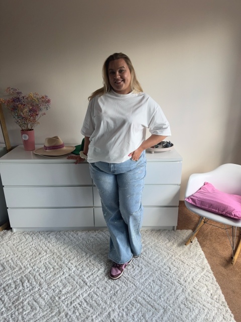 SPODNIE JEANS SZEROKIE KRYSZTAŁKI SPODNIE JEANS SZEROKIE KRYSZTAŁKI