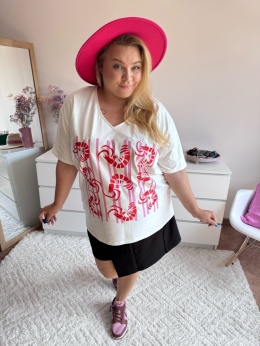 T-SHIRT BIAŁY SEREK krewetki By Szafana+