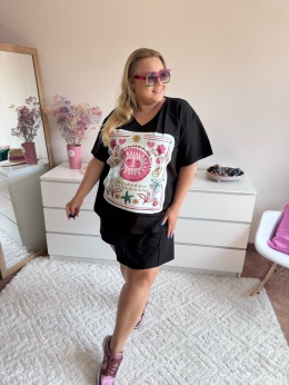 T-SHIRT CZARNY SEREK słońce By Szafana+