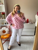 BLUZA KIARA GROSZKI róż,niebieska,beżowa