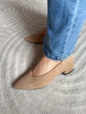BUTY BALETKI W SZPIC BEŻOWE I CZARNE