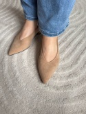 BUTY BALETKI W SZPIC BEŻOWE I CZARNE