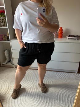 SPODENKI MUŚLINOWE czarne,jeans