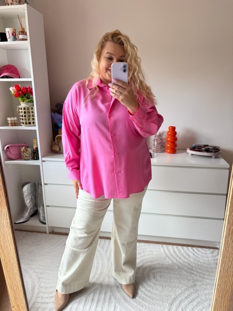 SPODNIE BEŻOWE PLUS SIZE z przeszyciami