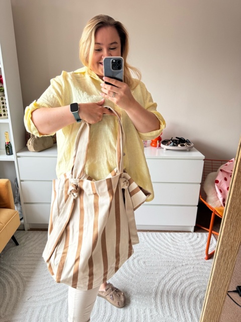 TORBA BAWEŁNIANA DUŻA / groszki,paski
