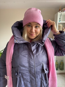 KOMPLET CZAPKA I SZALIK 100% MERINO /róż,czerowny,czekolada