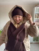 KOMPLET CZAPKA I SZALIK 100% MERINO /róż,czerowny,czekolada
