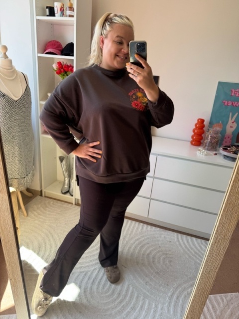 LEGGINSY MODELUJĄCE BRĄZOWE WIĘKSZE
