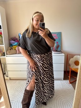 SPÓDNICA KOPERTOWA zebra