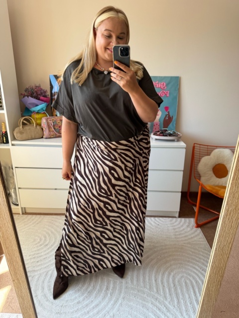 SPÓDNICA KOPERTOWA zebra