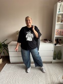 T-SHIRT CZARNY Z PANTERĄ