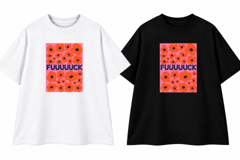 T-SHIRT FUUCK BIAŁY LUB CZARNY