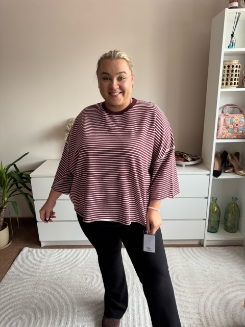 T-SHIRT GRUBSZY W PASKI OVERSIZE